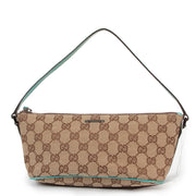 Gucci Monogram Blue Canvas Baguette Mini Bag for the best price