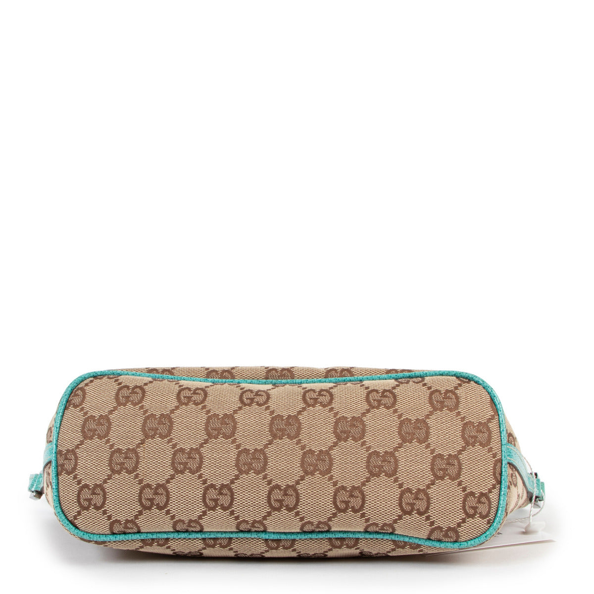 Gucci Monogram & Blue Canvas Boat Baguette Bag