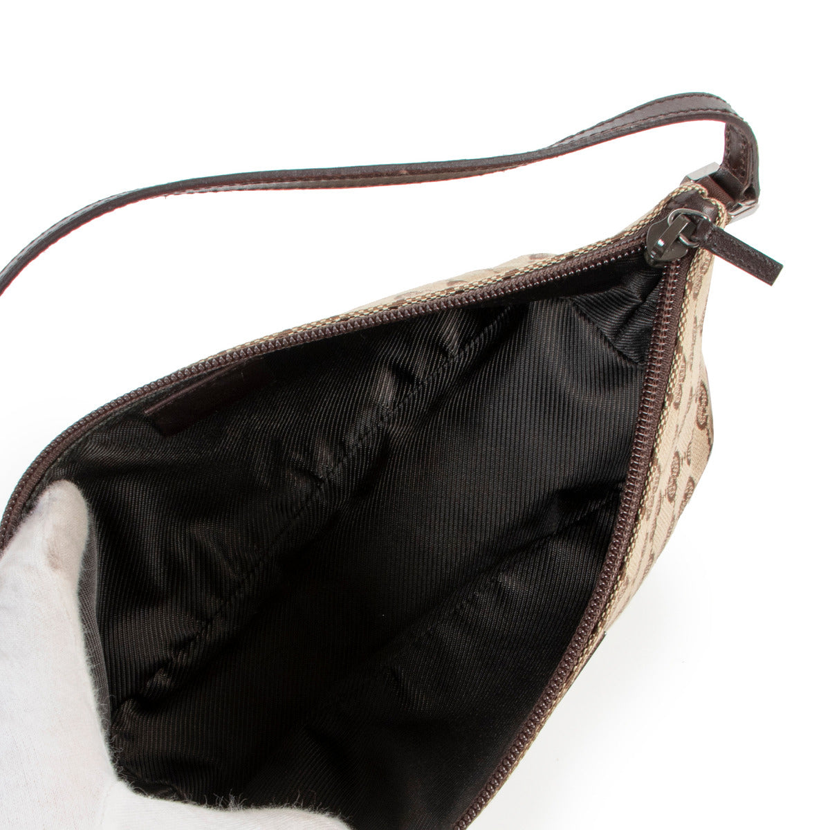 Sac à bandoulière Gucci Boat Baguette en toile monogramme marron