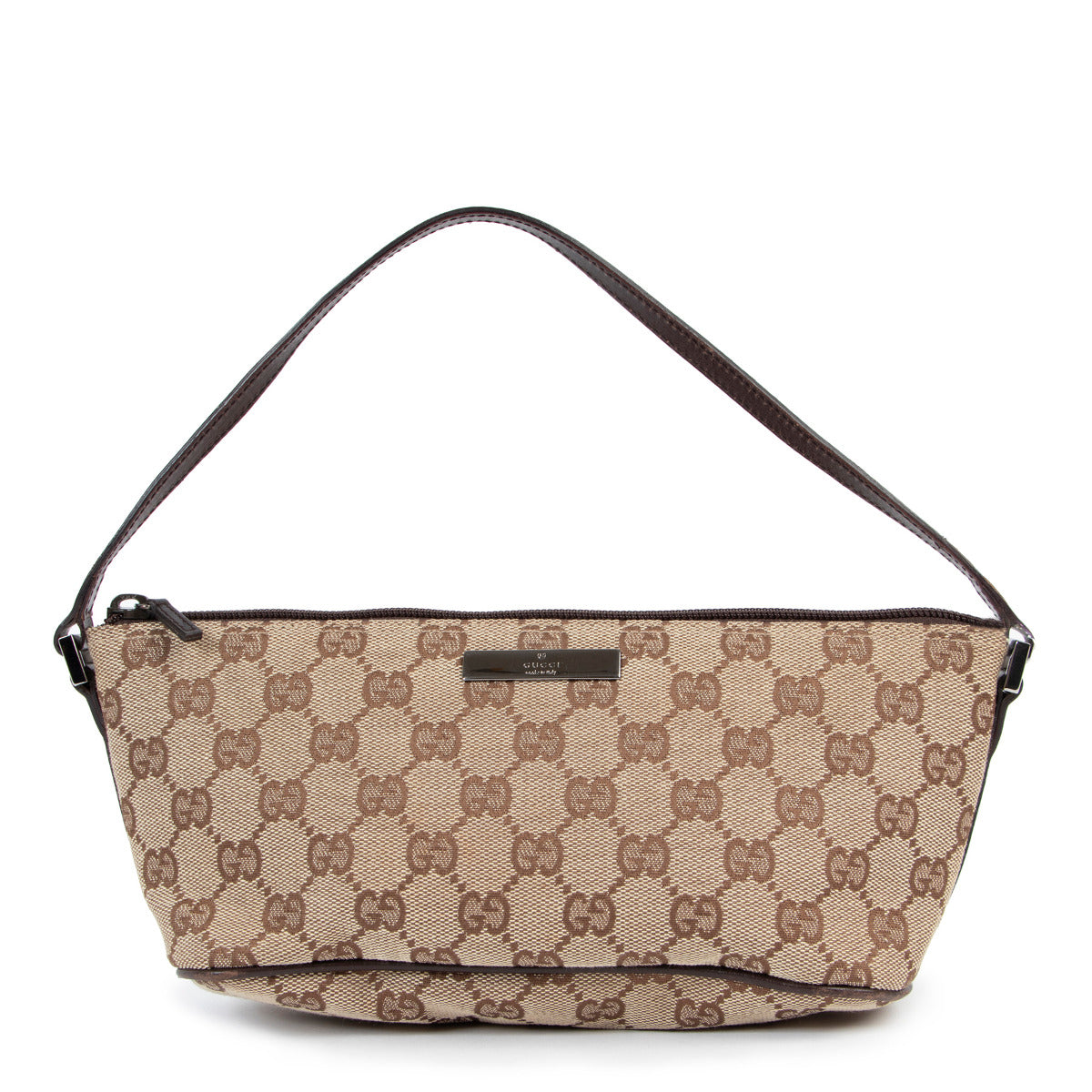 Sac à bandoulière Gucci Boat Baguette en toile monogramme marron