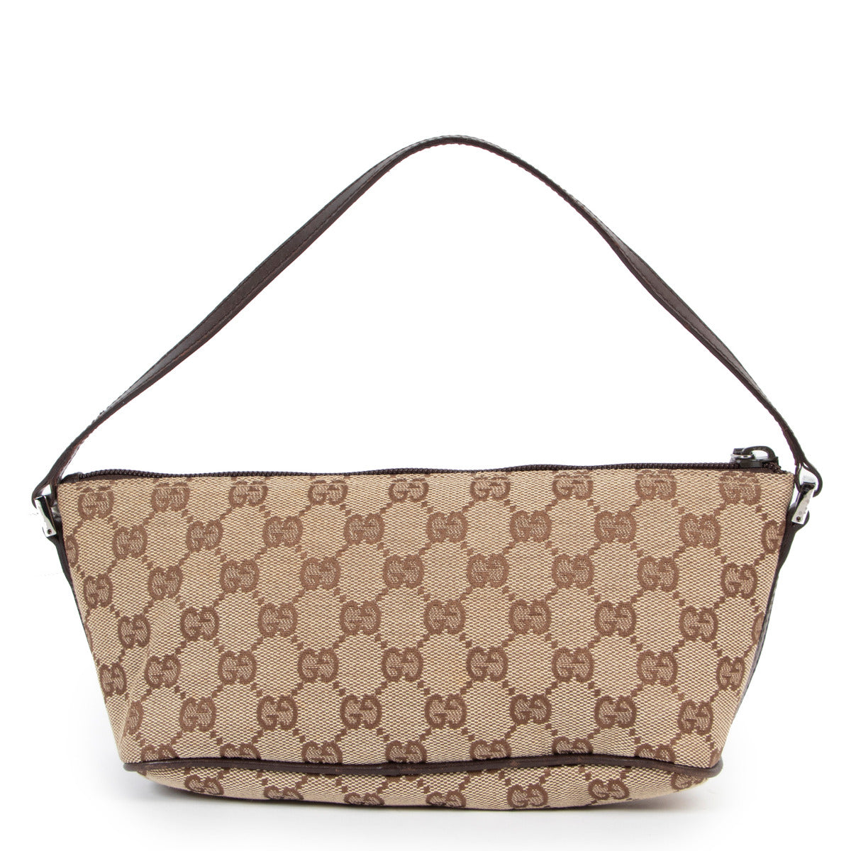 Sac à bandoulière Gucci Boat Baguette en toile monogramme marron