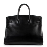 Hermès Birkin 35 Black Box Gold Hardware