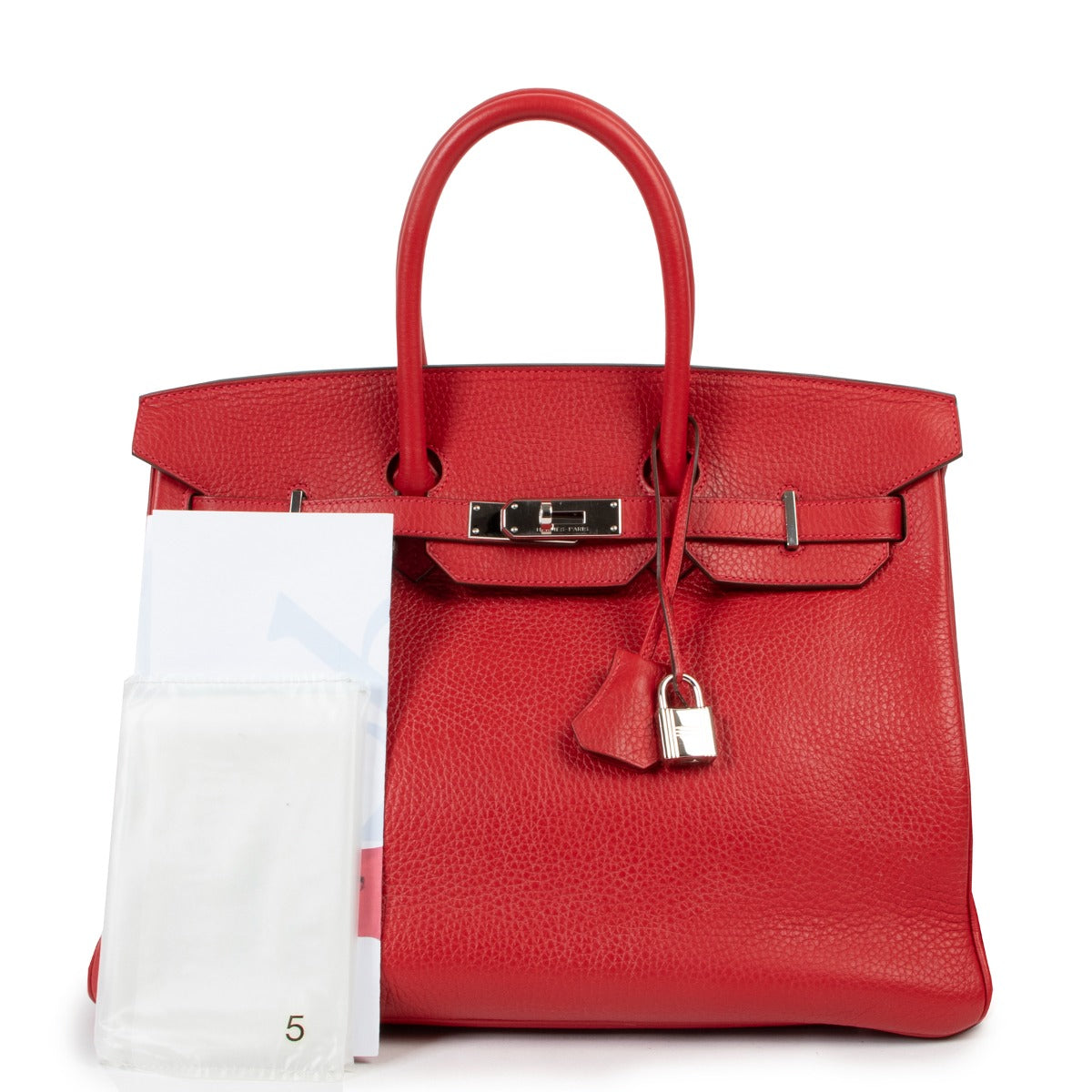Shop authentic luxury designer handbags Hermès Birkin 35 Rouge Casaque Clemence PHW at Labellov