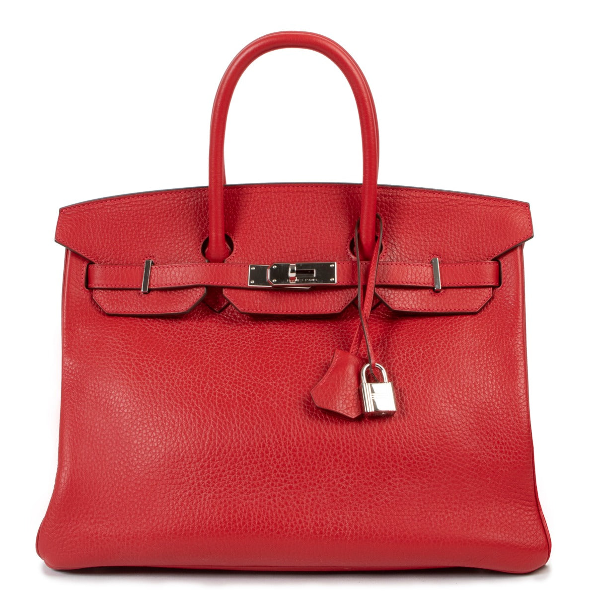 Shop authentic luxury designer handbags Hermès Birkin 35 Rouge Casaque Clemence PHW at Labellov