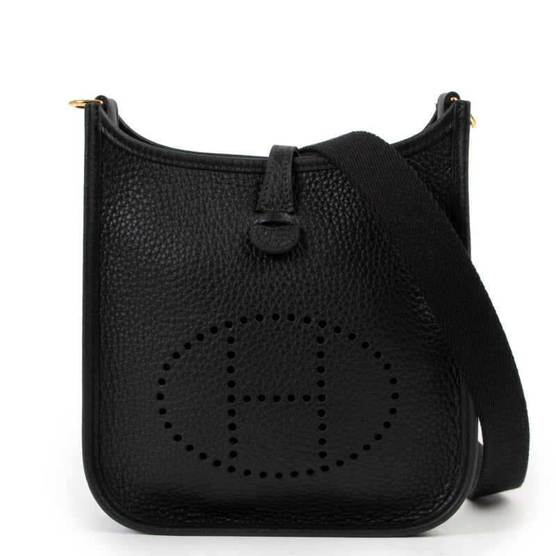 Shop online authentic second hand designer Hermès Evelyne 16 Amazone Black Taurillon Clemence GHW at Labellov