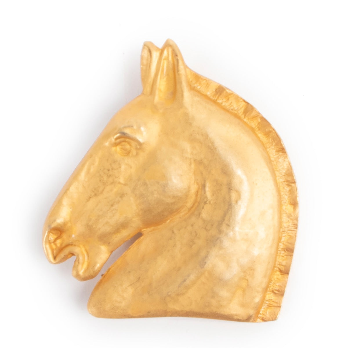 By an authentic second hand Hermès Horse Head Brooch at Labellov
