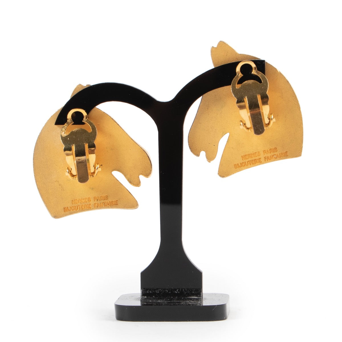 Buy authentic second hand Hermès horse head earrings at Labellov