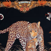 Hermès Black 'Jungle Love' Cashmere 140 Scarf