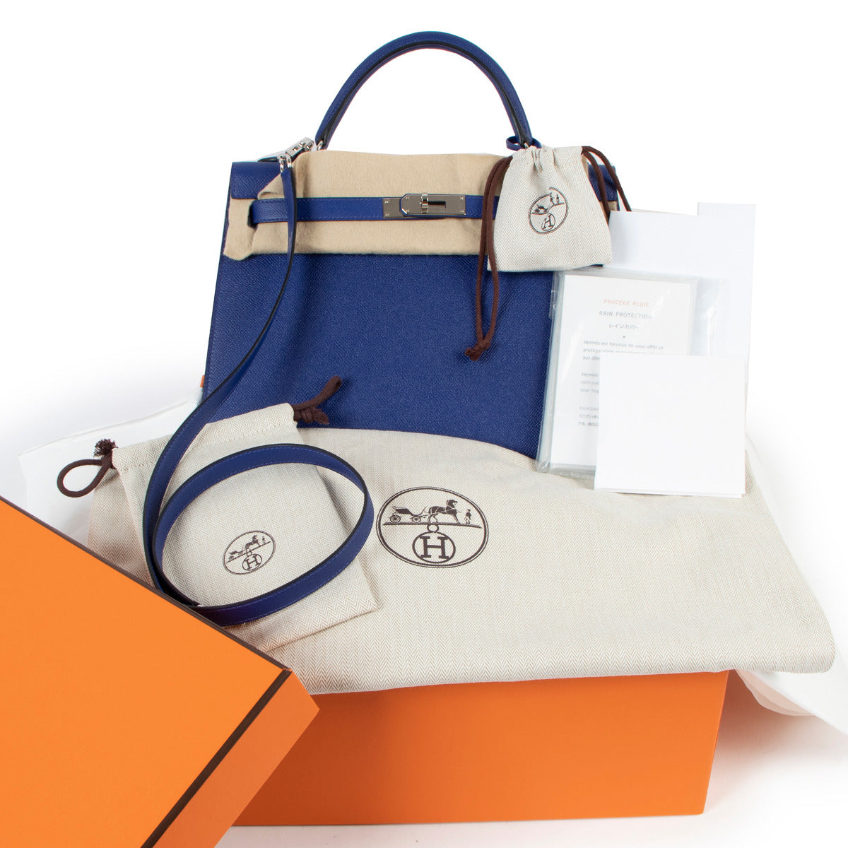 Hermès Kelly 32 Blue Electric Epsom PHW