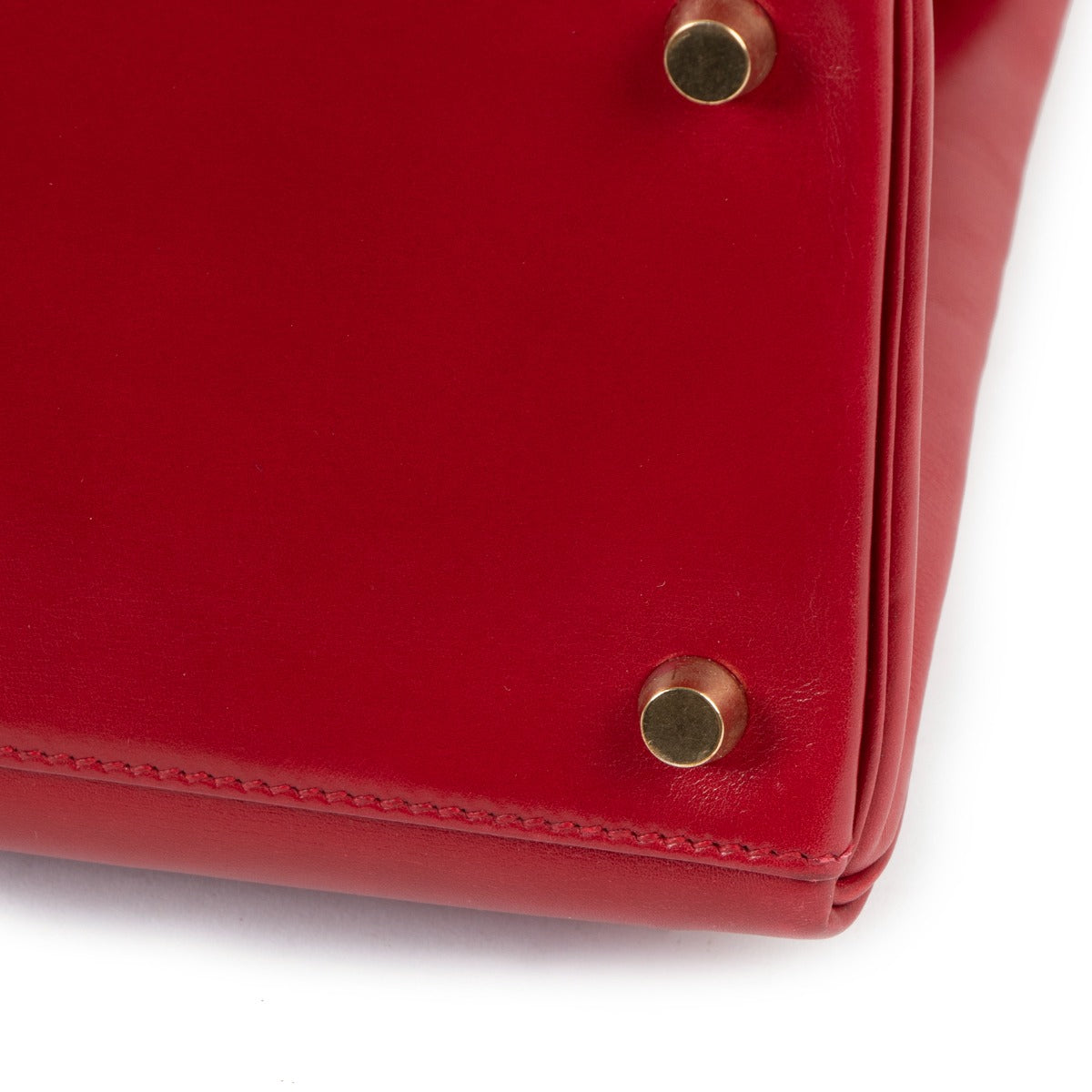 Hermès Vintage Kelly 32 Rouge Vif Tadelakt Gold Hardware