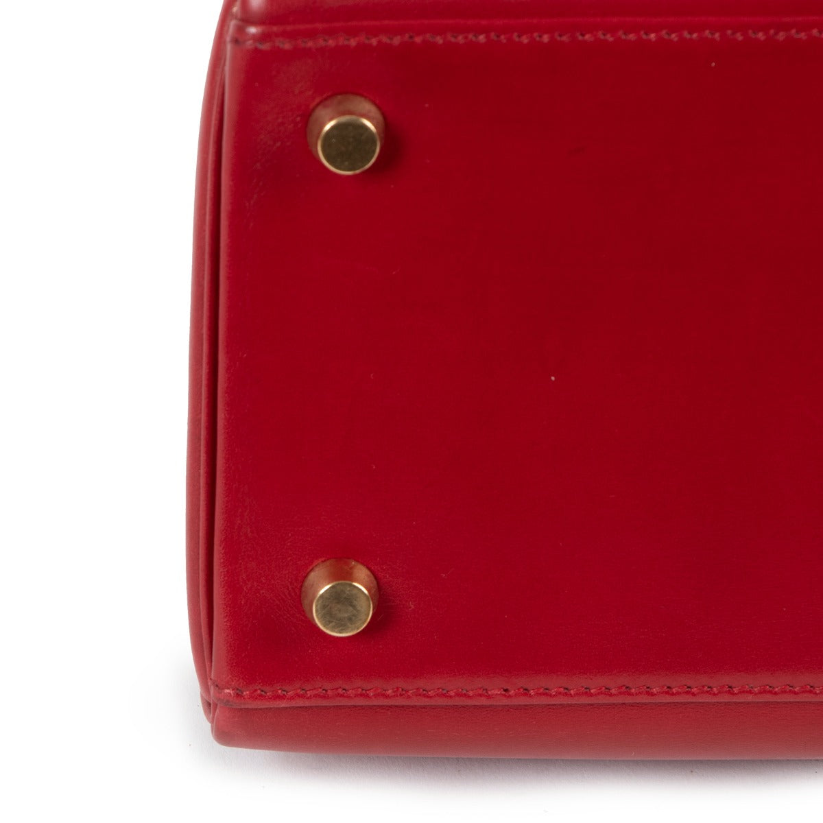 Hermès Vintage Kelly 32 Rouge Vif Tadelakt Gold Hardware