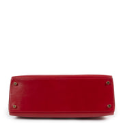 Hermès Vintage Kelly 32 Rouge Vif Tadelakt Gold Hardware