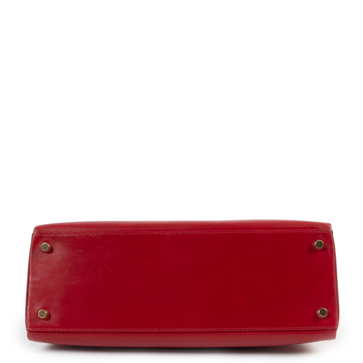 Hermès Vintage Kelly 32 Rouge Vif Tadelakt Gold Hardware