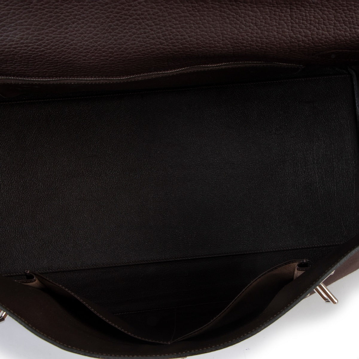 Hermès Kelly 50 Voyage Ebene Fjord Canvas Palladium Hardware