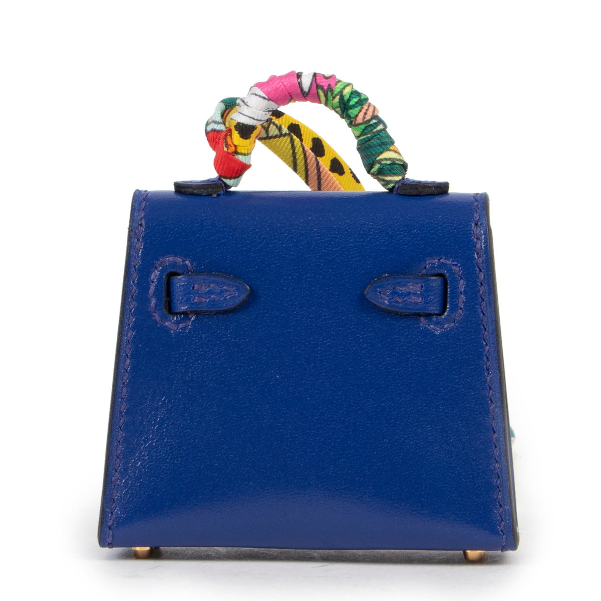 Second hand Hermès Mini Kelly Twilly Veau Tadelakt Bleu Electrique Charm at Labellov