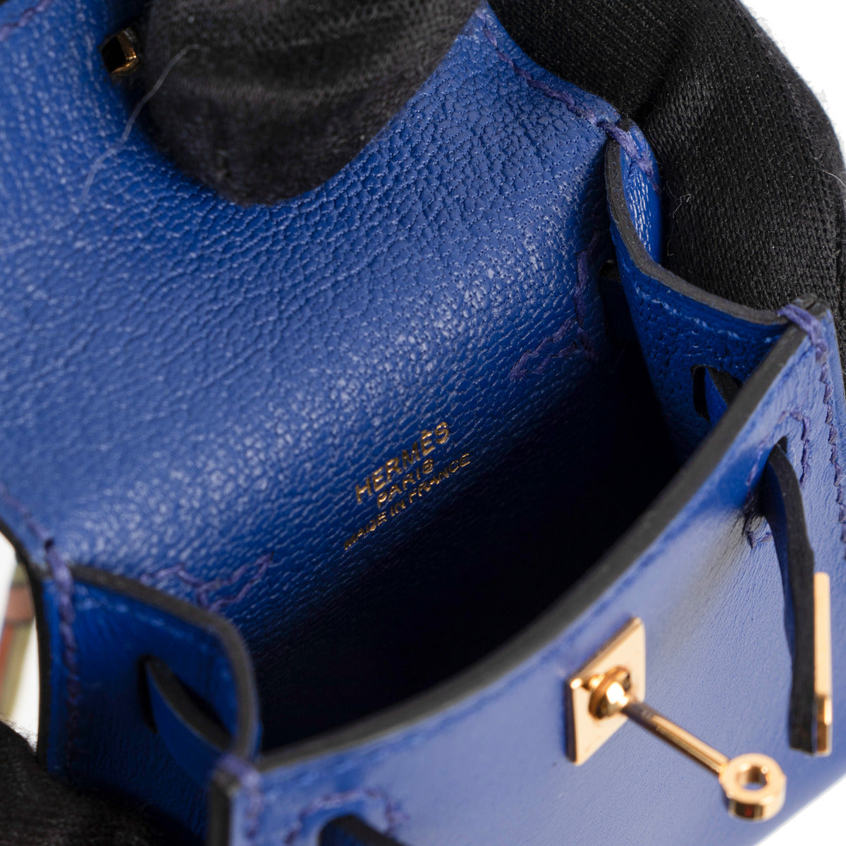 Hermès Kelly Twilly Veau Tadelakt Bleu Electrique Charm