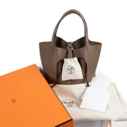 Buy authentic second hand luxury designer Hermès Picotin 22 Lock Etoupe Taurillon Clémence PHW at Labellov.