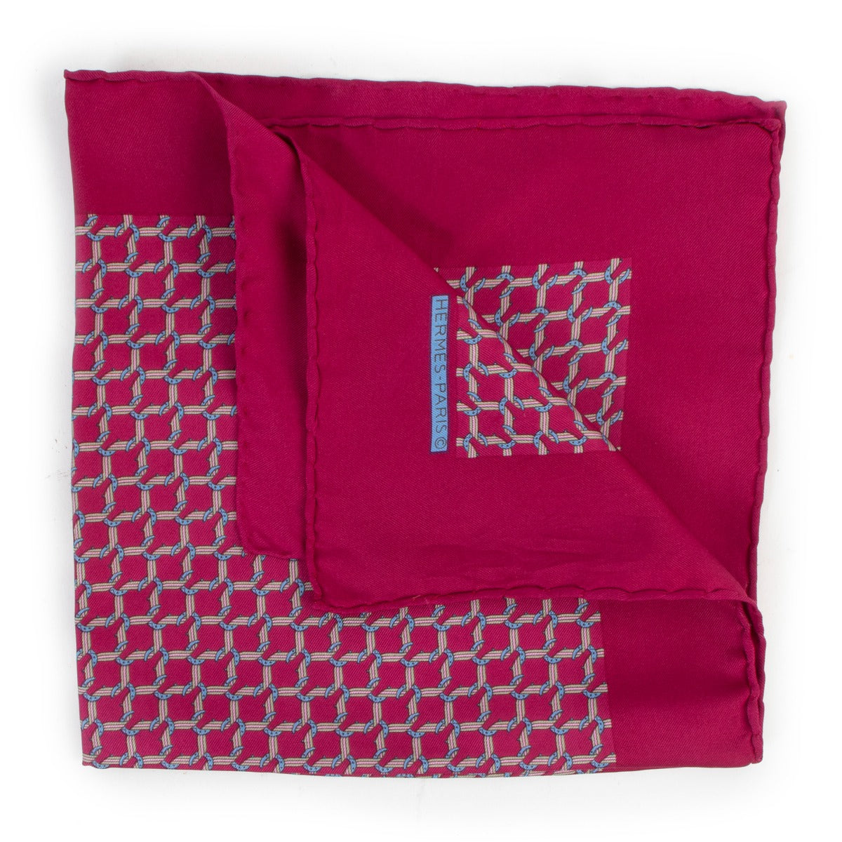 Hermès Chainlink Burgundy Silk Scarf