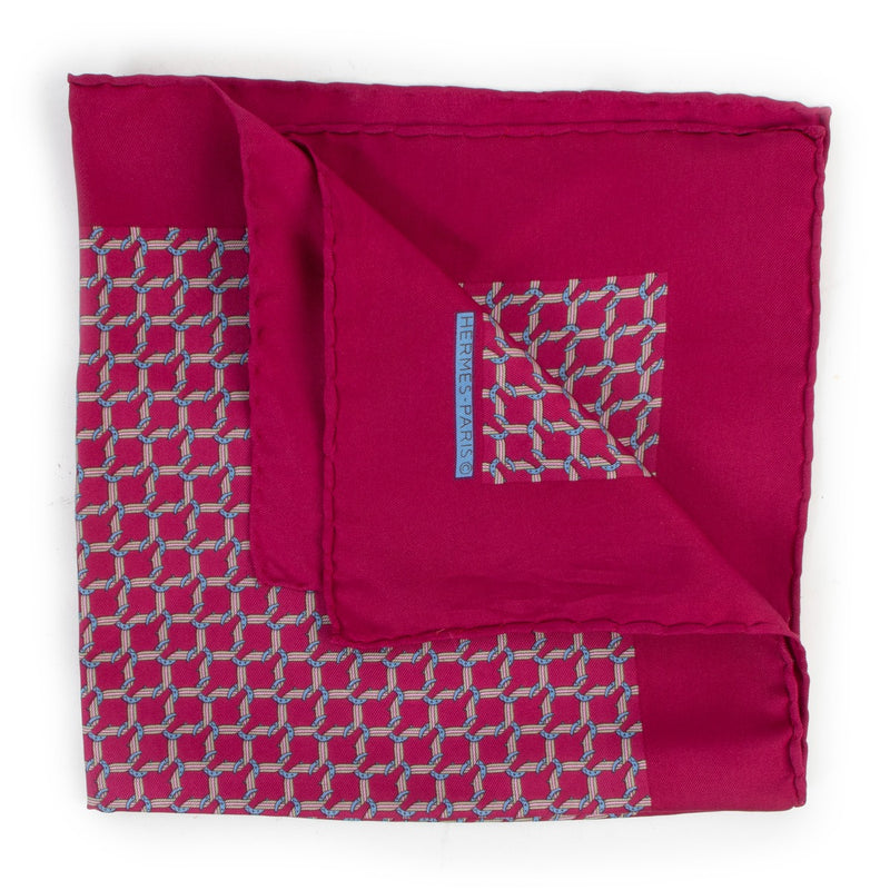 Hermès Chainlink Burgundy Silk Scarf