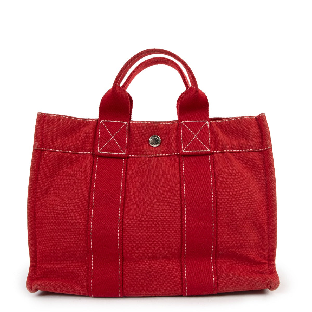 Hermès Fourre Tout PM Red Canvas Small Tote Bag