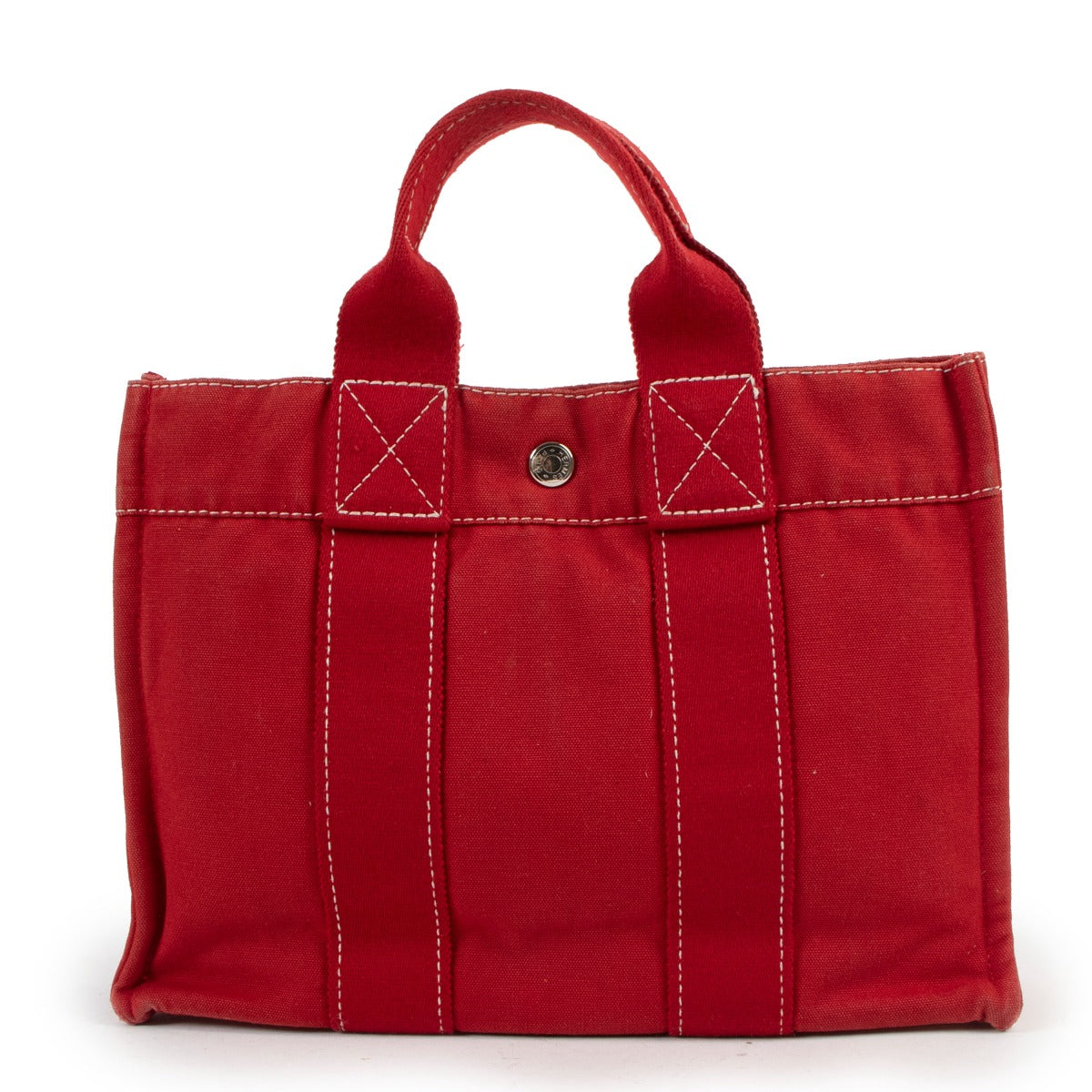 Hermès Fourre Tout PM Red Canvas Small Tote Bag