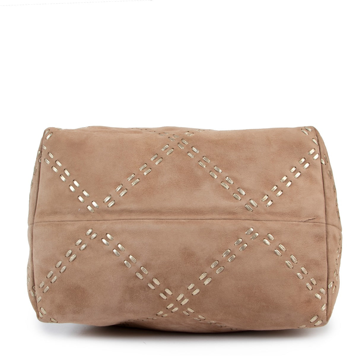 Buy online an authentic second hand Loewe Beige suede top handle bag in very good condition at labellov in Antwerp.