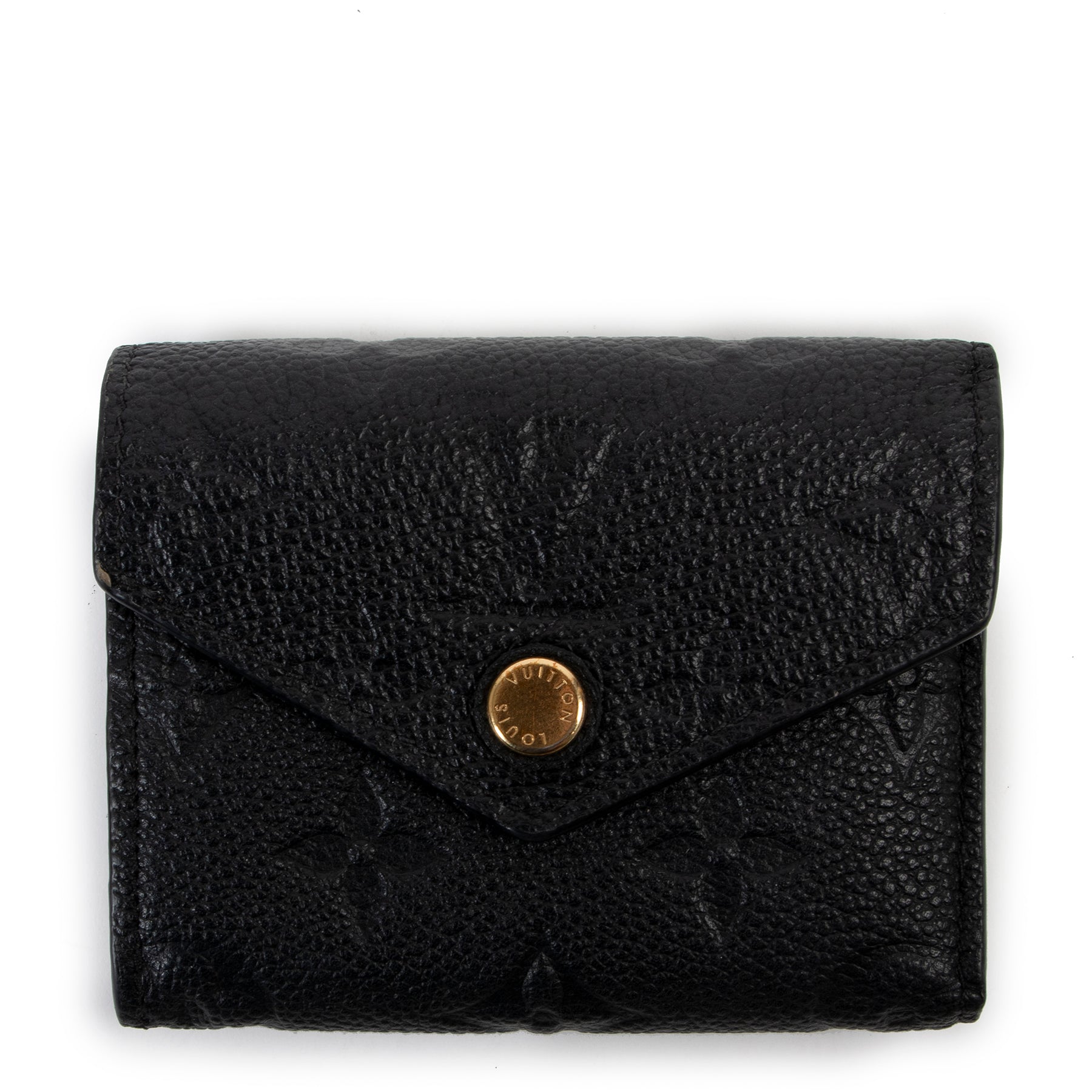 Shop safe online at Labellov in Antwerp this 100% authentic second hand Louis Vuitton Navy Monogram Empreinte Victorine Wallet