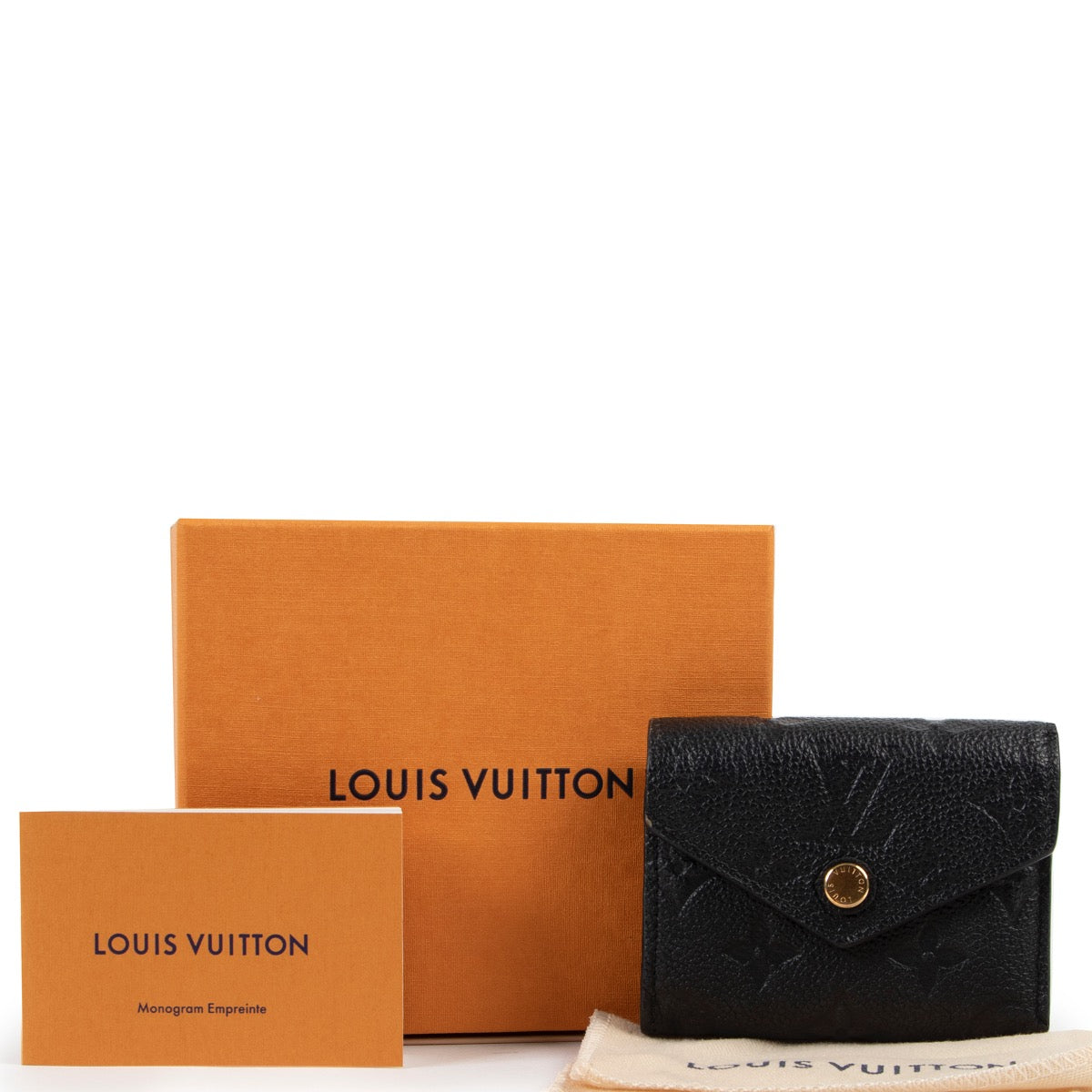 Shop safe online at Labellov in Antwerp this 100% authentic second hand Louis Vuitton Navy Monogram Empreinte Victorine Wallet