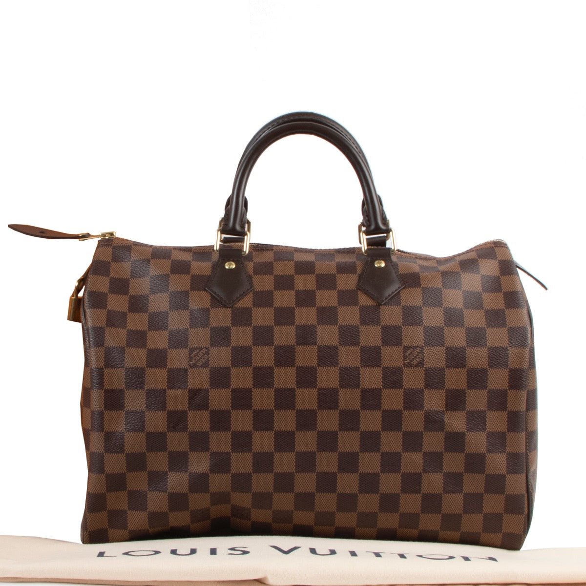 acheter en ligne seconde main Louis Vuitton Damier Ebene Speedy 35 Top handle