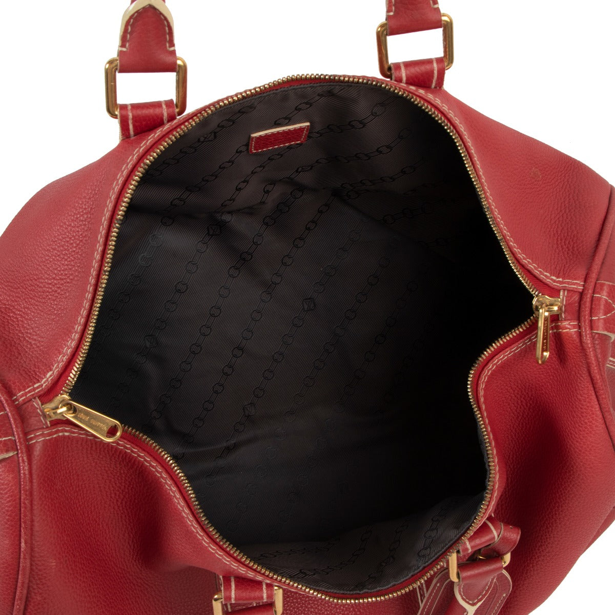 Louis Vuitton Keepall 50 Tobago Red Leather Travel Bag