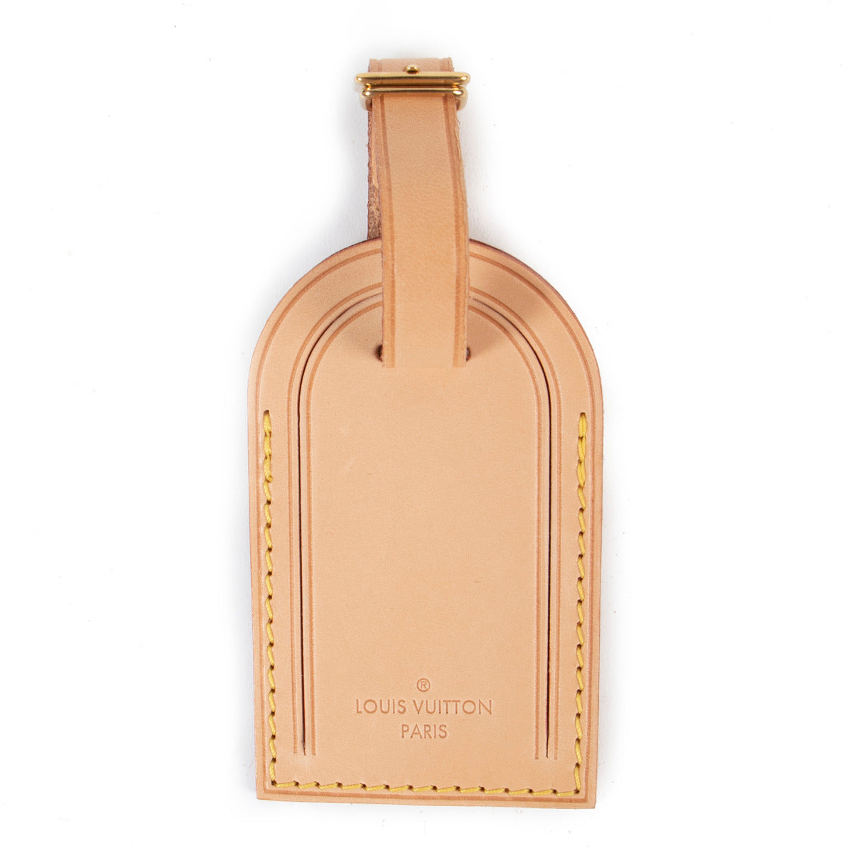 Étiquette de bagage en cuir de vachette naturel Louis Vuitton
