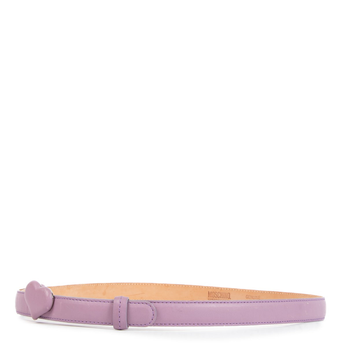 Ceinture Moschino Cheap And Chic cœur en cuir lilas - Taille 46
