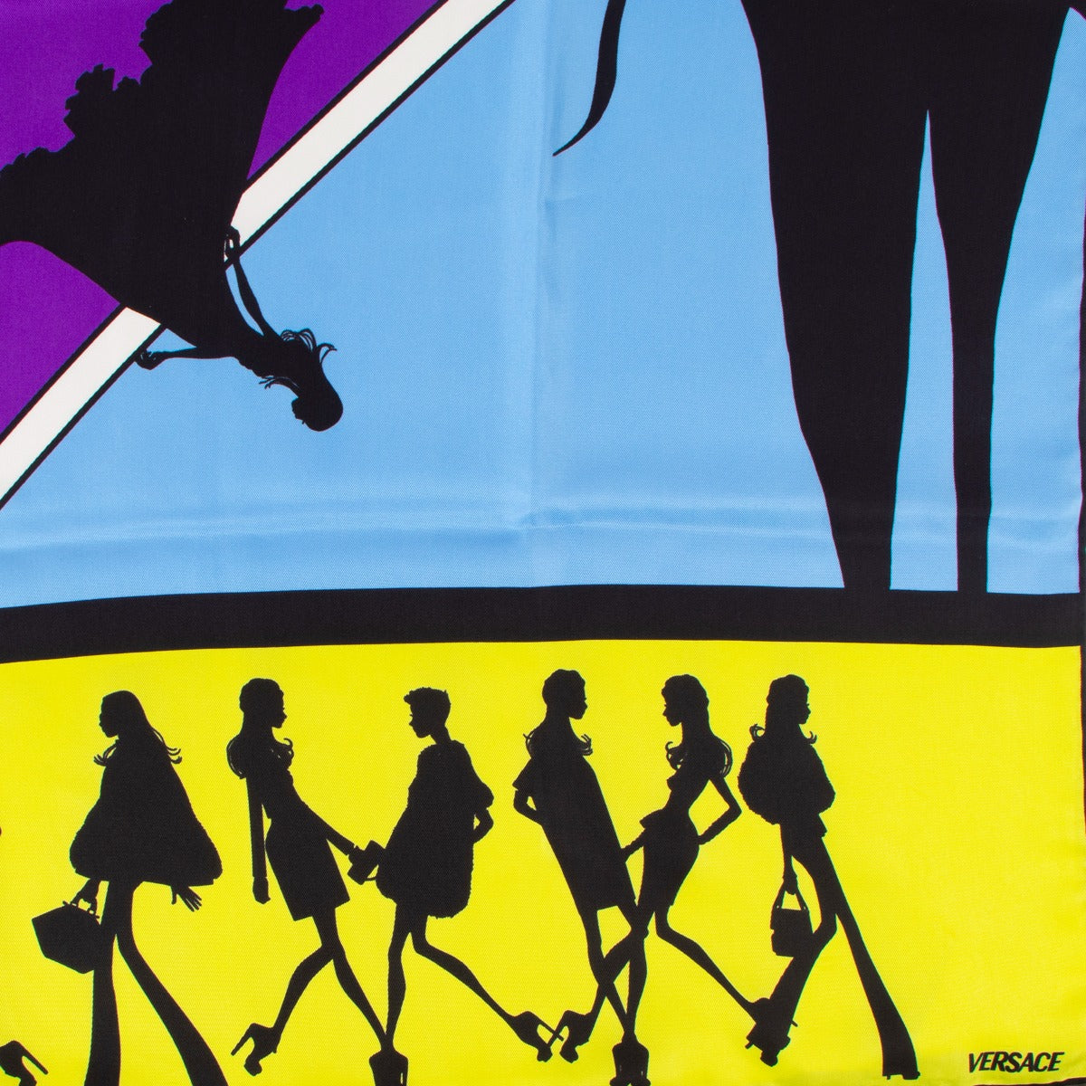 Versace Multicolor Silhouette Silk Scarf