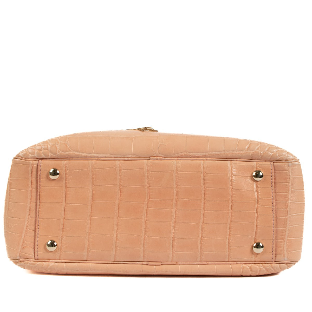 Versace Coral Pink Croc Vanitas Demetra Bag