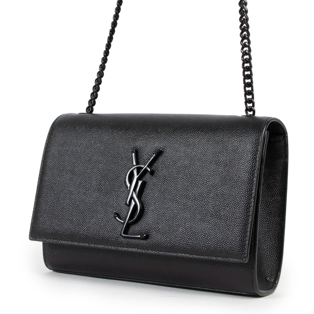 Saint Laurent Kate Grain De Poudre Leather Small Chain Bag