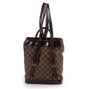 Shop safe online 100% authentic second hand Louis Vuitton Damier Ebene Canvas Soho Backpack at Labellov in Antwerp.