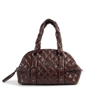 Shop safe online 100% authentic second hand Chanel Burgundy Quilted Leather Lady Braid Bowler Shoulder Bag in very good condition at the right price at Labellov in Antwerp.