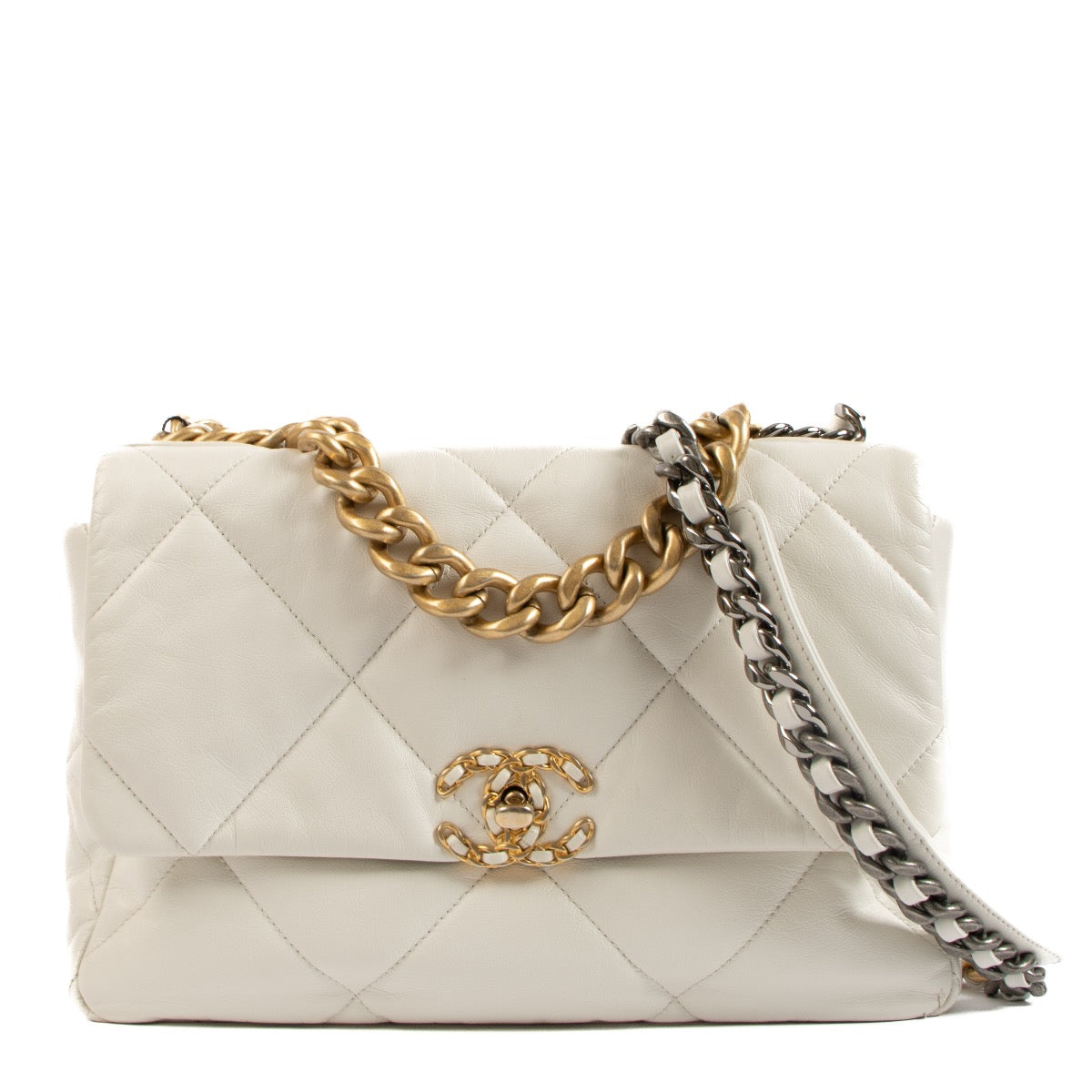 Chanel White 19 Large Crossbody Bag for the best price. Buy and sell your designer bags and accessories for the best price.