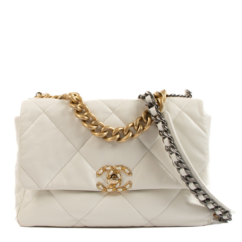 Chanel White 19 Large Crossbody Bag for the best price. Buy and sell your designer bags and accessories for the best price.