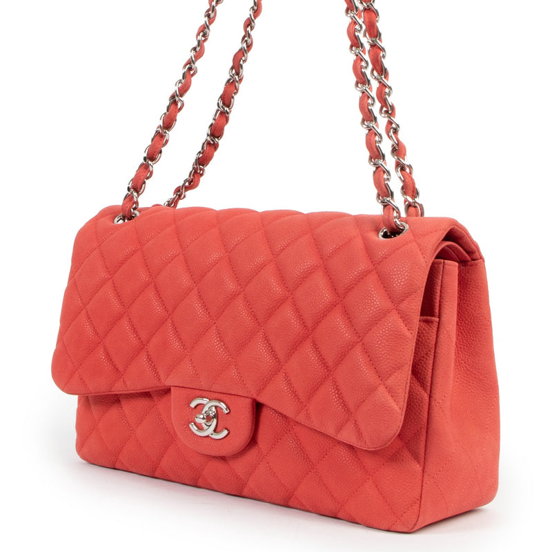 Chanel Pink Matt Caviar Leather Large Classic Flap Bag