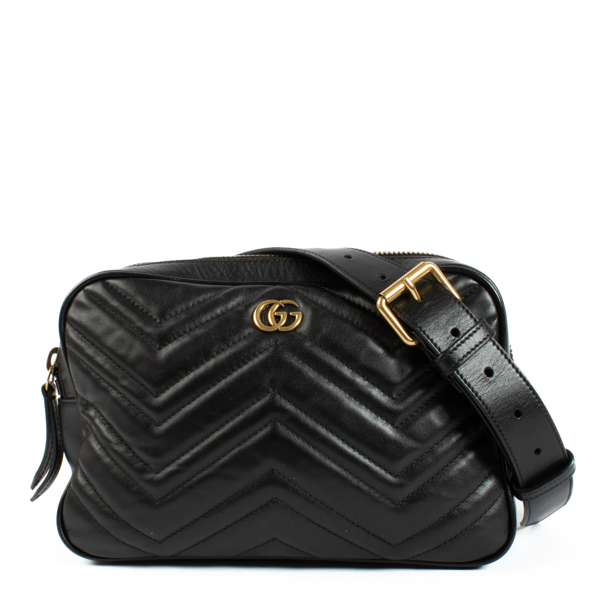 Gucci Black GG Marmont Belt Bag