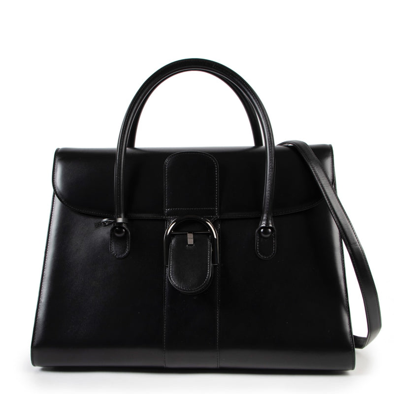 Shop safe online at Labellov in Antwerp this 100% authentic second hand Delvaux Black Double Poignée Top handle