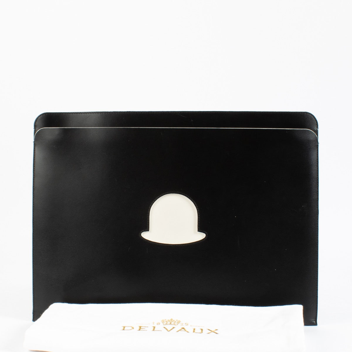 Shop 100% authentic second hand Delvaux Black/Ivory Trompe L'oeil La Corde Sensible Pochette A4 on Labellov.com