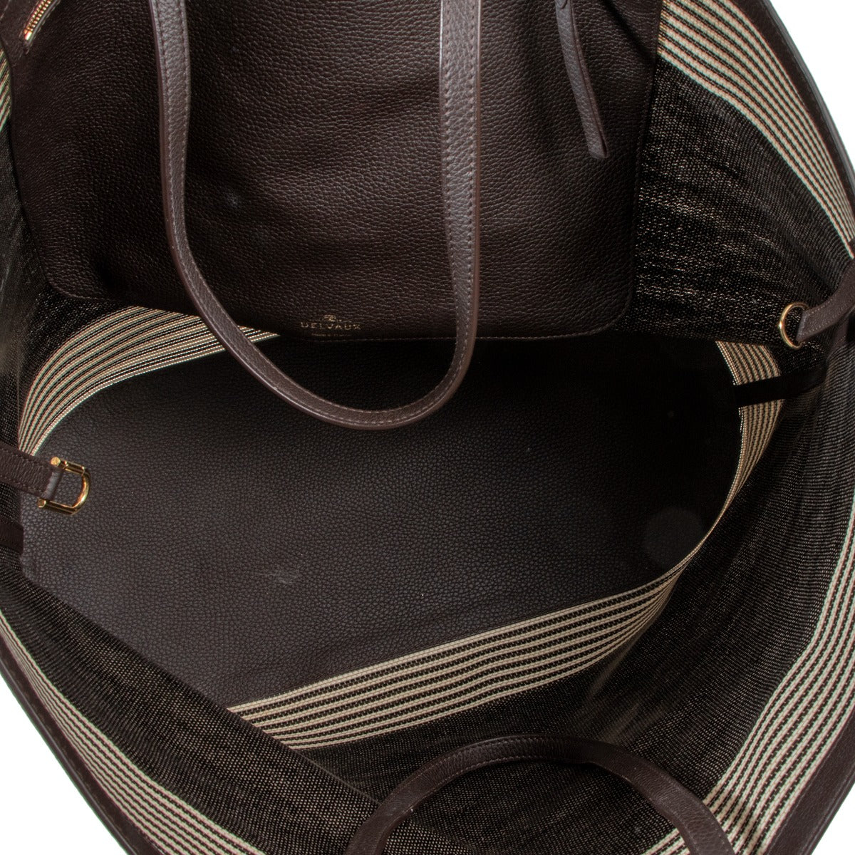 Sac cabas Delvaux D To D XL en toile et taurillon Ebène