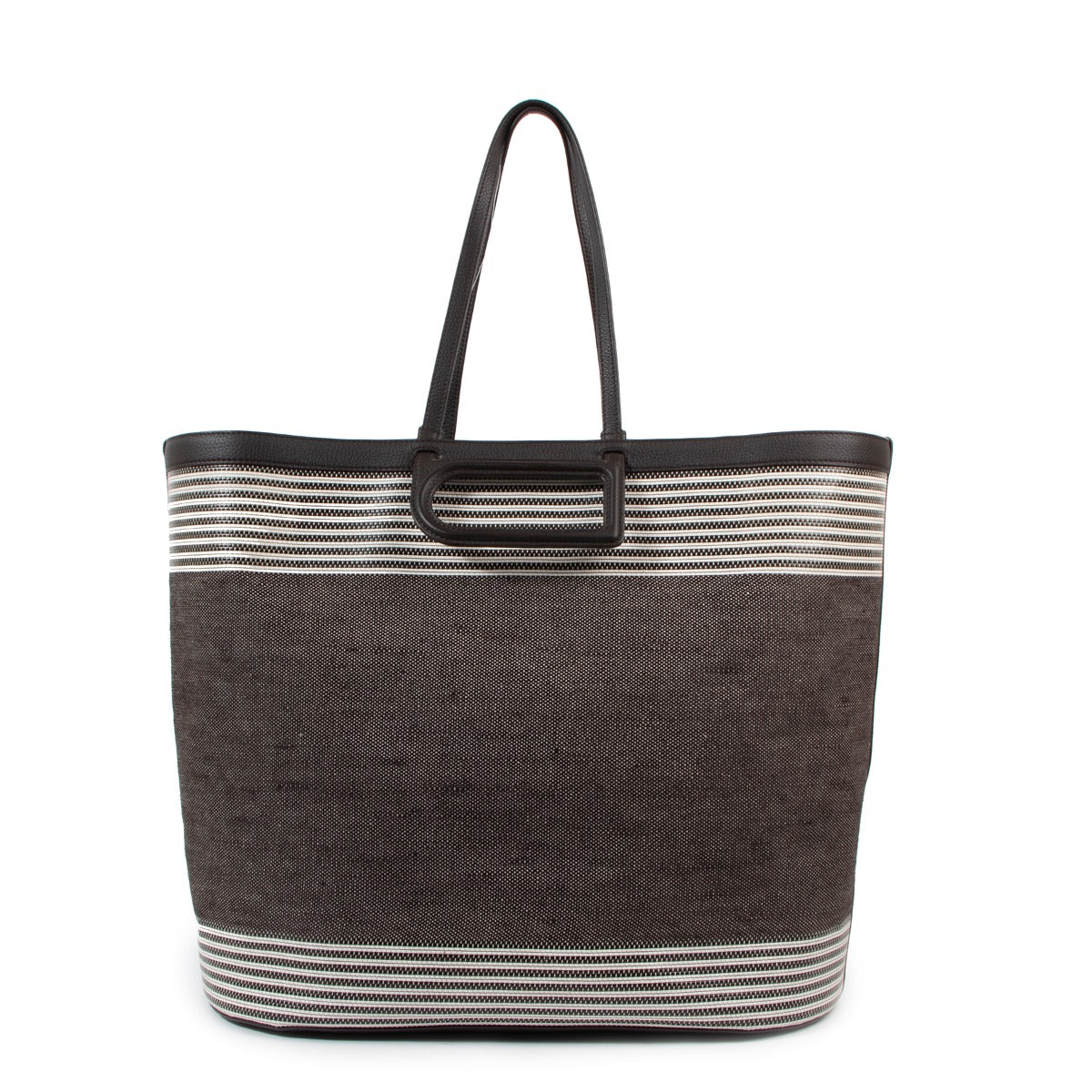 Sac cabas Delvaux D To D XL en toile et taurillon Ebène