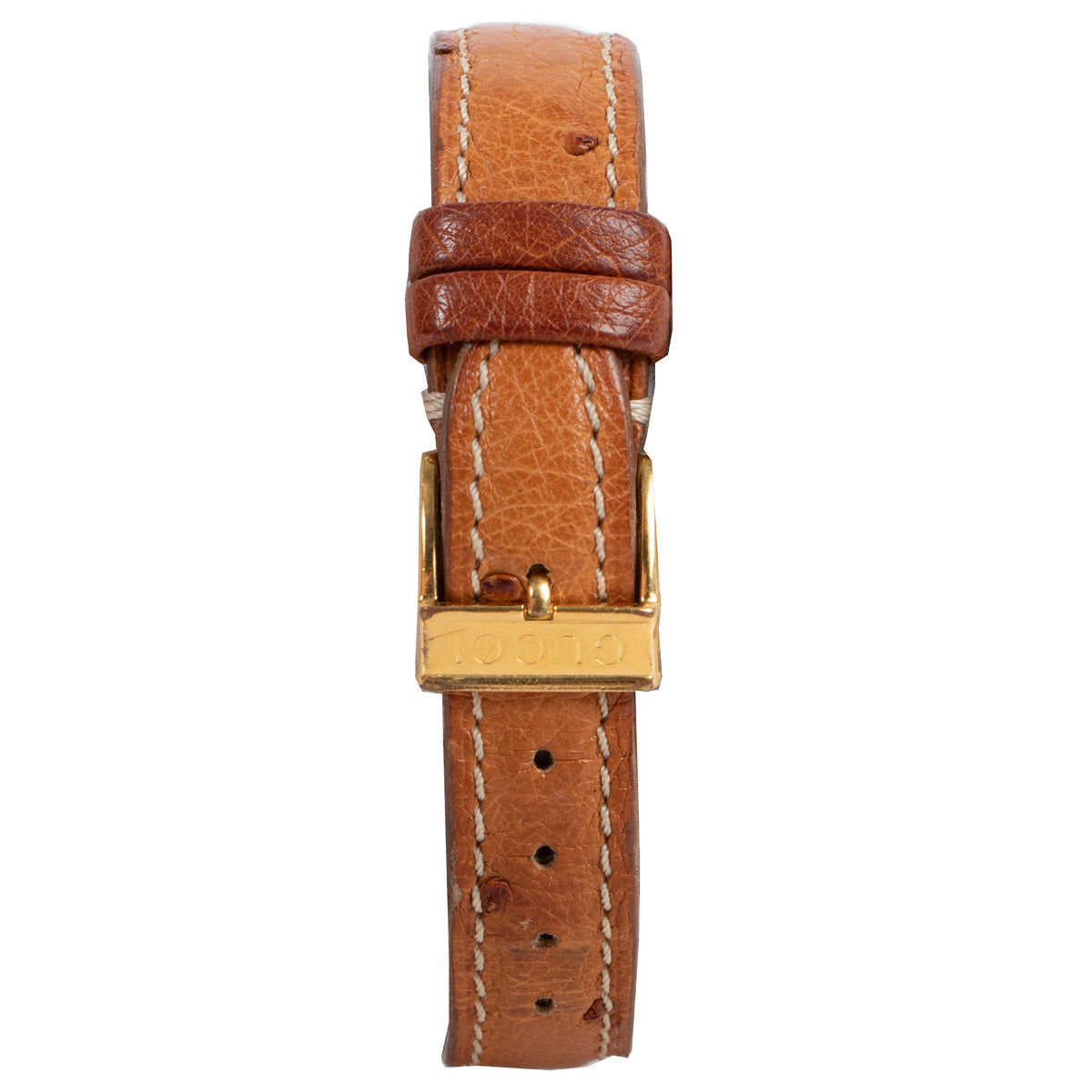Montre Gucci en autruche couleur camel