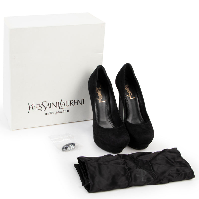 Yves Saint Laurent Black Suede Palais Pumps - size 36