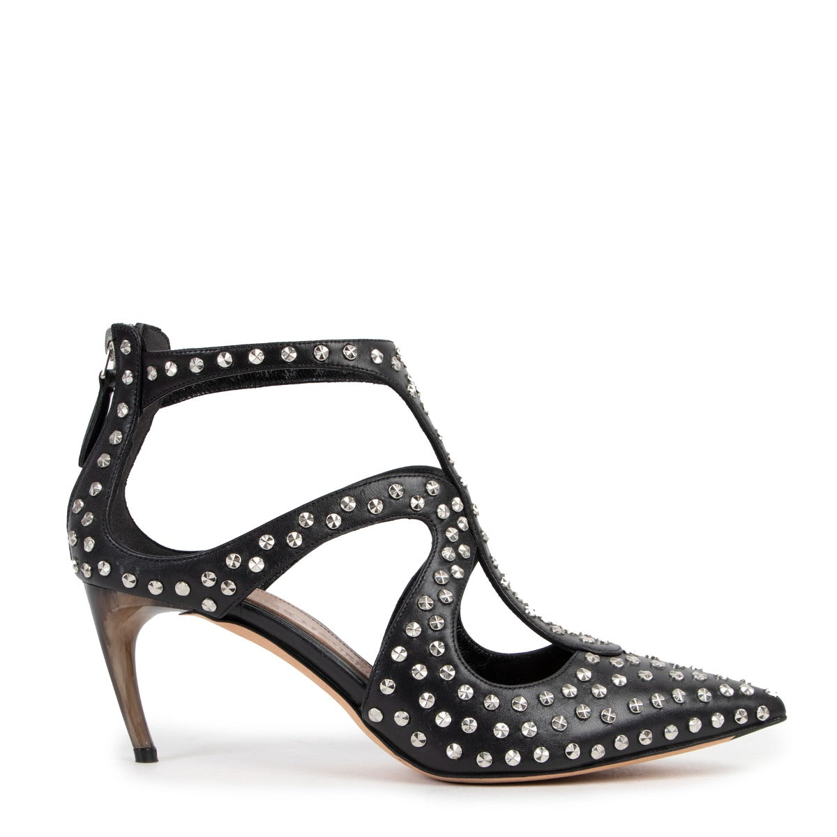 Alexander McQueen Studded Black Horn Heels - Size 37,5