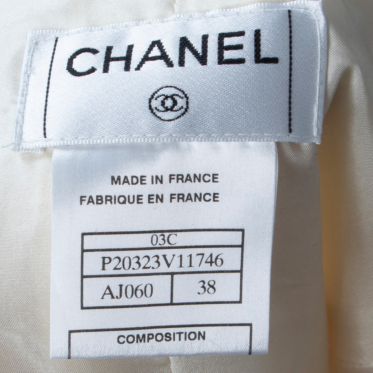 Jupe en tweed beige Chanel - taille FR38
