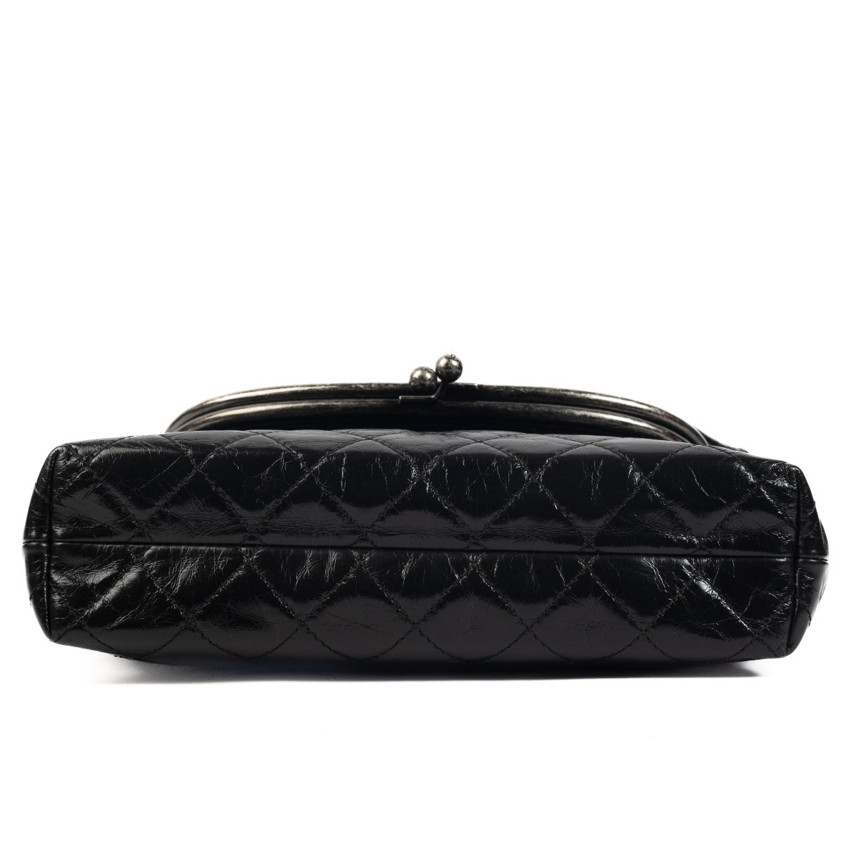 Chanel Black Glazed Calfskin Leather Folding Crossbody Bag